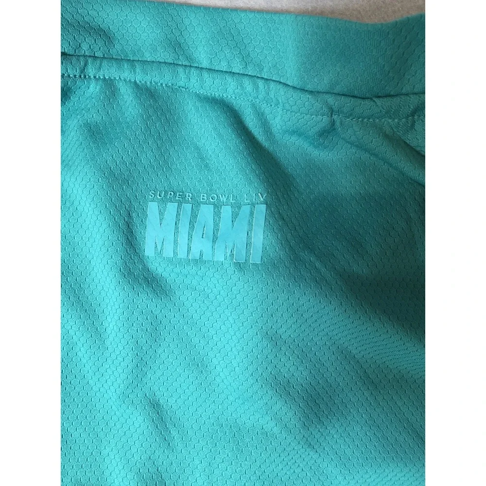 NFL Super Bowl LIV Men's Miami Short Sleeve Polo Shirt size XL Turquoise